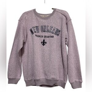 Classic Lavender Men’s Crewneck Sweatshirt - New Orleans Embroidery size Med